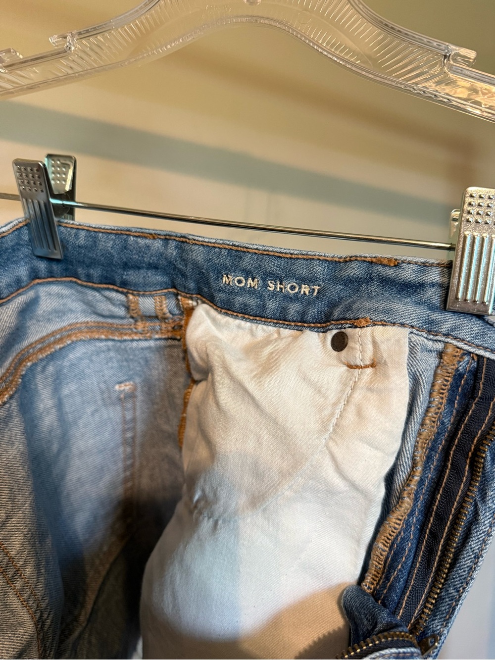 American Eagle Outfitters Distressed Denim Shorts - Light Blue Wash - Picture 6 of 9